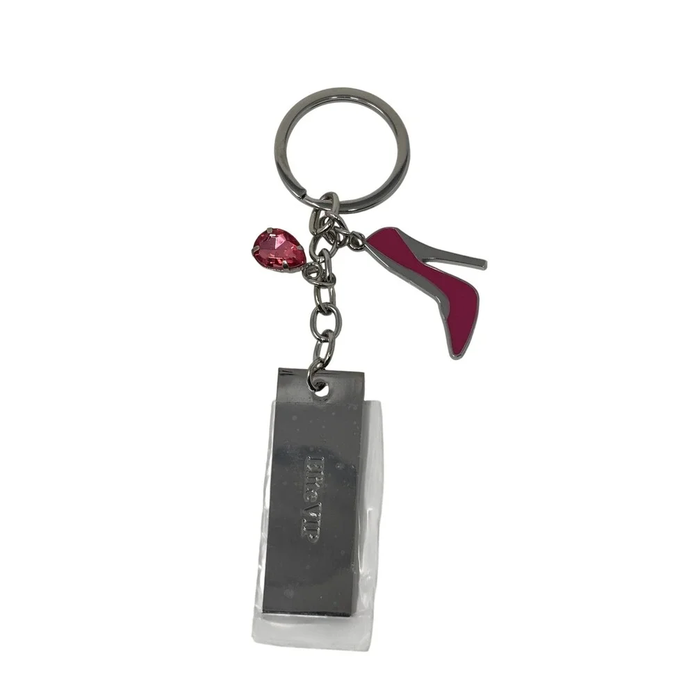 JustFab Keychain Women OS Silver‎ Pink Stiletto Pump Elite VIP Bag Charm